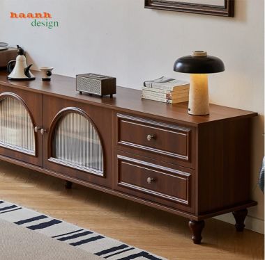 Kệ tivi tân cổ điển dáng thấp nhiều ngăn - KTD 013