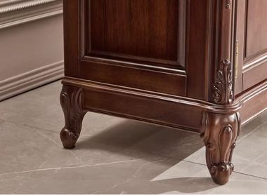 Mẫu kệ tivi gỗ đẹp gỗ gụ tự nhiên cao cấp kiểu dáng Mỹ-KTD 009