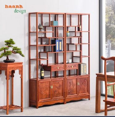 Khung kệ gỗ trang trí phòng khách – Bền đẹp theo thời gian-KTT 016