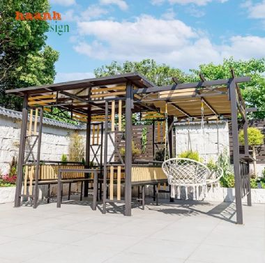 Chòi nghỉ sân vườn bằng sắt – Giải pháp hiện đại ngoài trời-NSC 018