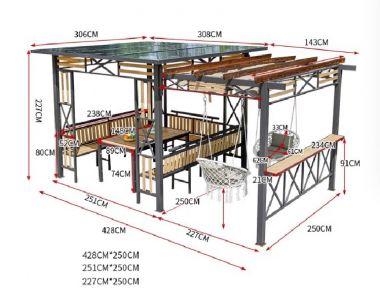 Chòi nghỉ sân vườn bằng sắt – Giải pháp hiện đại ngoài trời-NSC 018