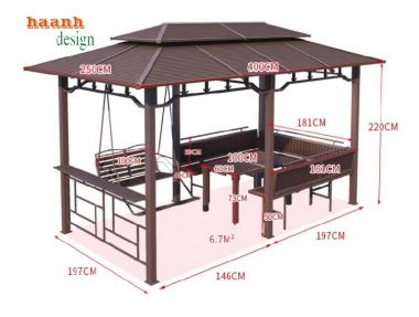 Tạo cảm hứng cho khu vườn với nhà chòi kẽm ngoài trời-NSC 015