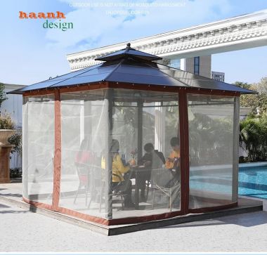 Nhà chòi sắt sơn tĩnh điện ngoài trời sân vườn NCS 004