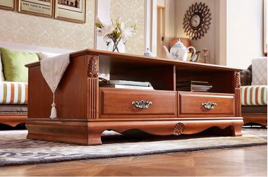 Kệ Ti Vi Tân Cổ Điển Gỗ Tự Nhiên KTD001