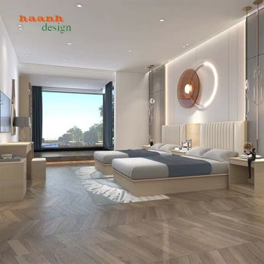 Giường ngủ khách sạn gỗ công nghiệp GNN001
