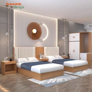Giường ngủ khách sạn gỗ công nghiệp GNN001