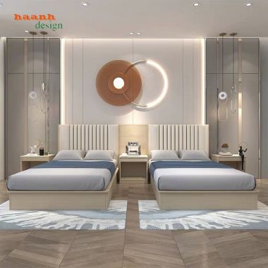 Giường ngủ khách sạn gỗ công nghiệp GNN001