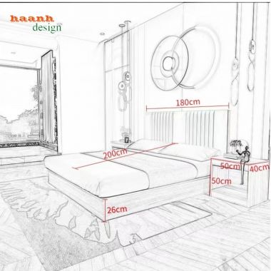 Giường ngủ khách sạn gỗ công nghiệp GNN001