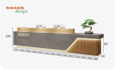 Quầy lễ tân khách sạn gỗ công nghiệp chuyên nghiệp QLK 001