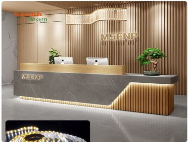 Quầy lễ tân khách sạn gỗ công nghiệp chuyên nghiệp QLK 001