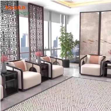 Bàn ghế sofa sảnh khách sạn sang trọng, đậm chất nghệ thuật-SFK 007