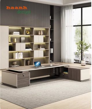 Bàn ghế phòng lãnh đạo gỗ công nghiệp phong cách hiện đại. PGD 006