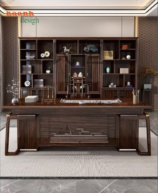 Bàn làm việc lãnh đạo phong cách Á Đông tinh tế-PGG 015