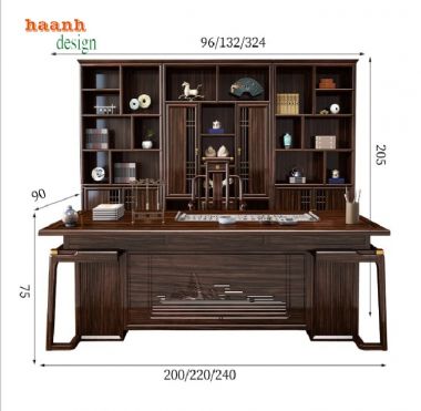 Bàn làm việc lãnh đạo phong cách Á Đông tinh tế-PGG 015