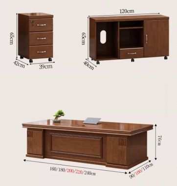 Mẫu bàn lãnh đạo gỗ tự nhiên đẹp, bền và tiện ích-PGG 017