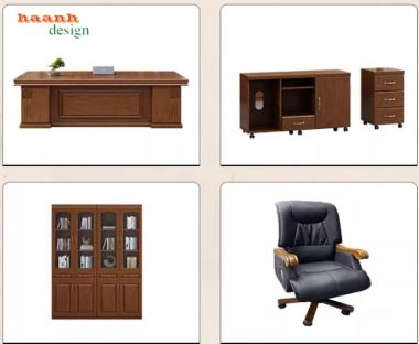 Mẫu bàn lãnh đạo gỗ tự nhiên đẹp, bền và tiện ích-PGG 017