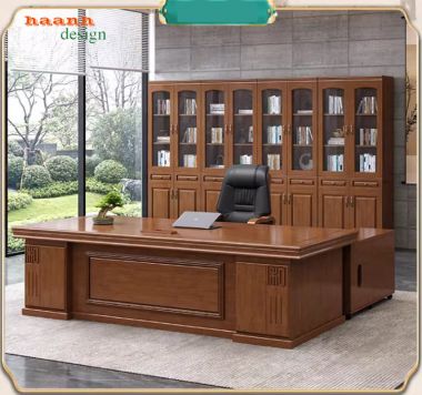 Mẫu bàn lãnh đạo gỗ tự nhiên đẹp, bền và tiện ích-PGG 017