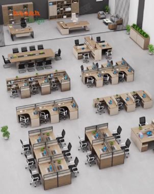 Mẫu bàn làm việc nhân viên văn phòng bằng gỗ Melamine-VPN 013