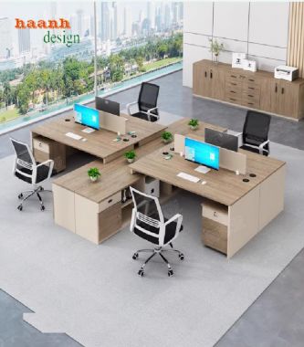 Mẫu bàn làm việc nhân viên văn phòng bằng gỗ Melamine-VPN 013