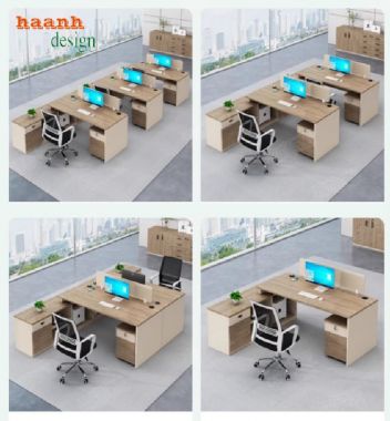 Mẫu bàn làm việc nhân viên văn phòng bằng gỗ Melamine-VPN 013
