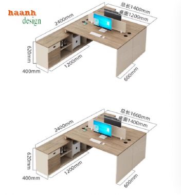 Mẫu bàn làm việc nhân viên văn phòng bằng gỗ Melamine-VPN 013