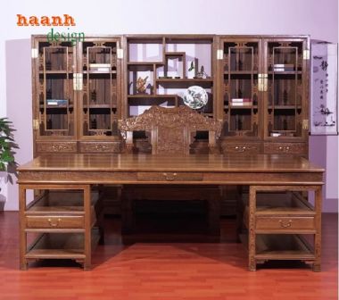 Tinh Hoa Thủ Công Việt Trong Mẫu Bàn Làm Việc Gỗ Giả Cổ-BLG 015