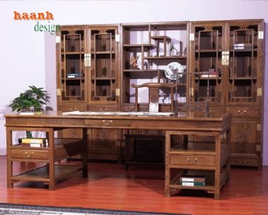 Tinh Hoa Thủ Công Việt Trong Mẫu Bàn Làm Việc Gỗ Giả Cổ-BLG 015