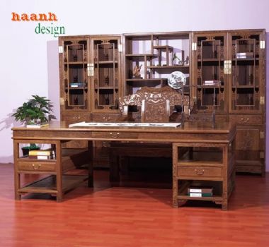 Tinh Hoa Thủ Công Việt Trong Mẫu Bàn Làm Việc Gỗ Giả Cổ-BLG 015