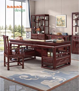  Bàn ghế phòng làm việc giả cổ phong cách á đông BLG 003