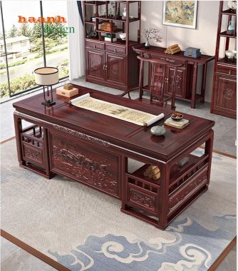  Bàn ghế phòng làm việc giả cổ phong cách á đông BLG 003