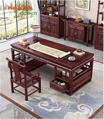  Bàn ghế phòng làm việc giả cổ phong cách á đông BLG 003