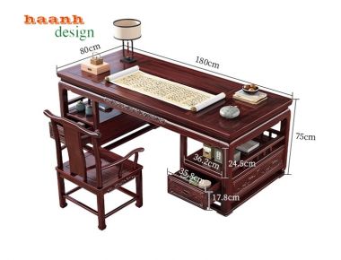  Bàn ghế phòng làm việc giả cổ phong cách á đông BLG 003