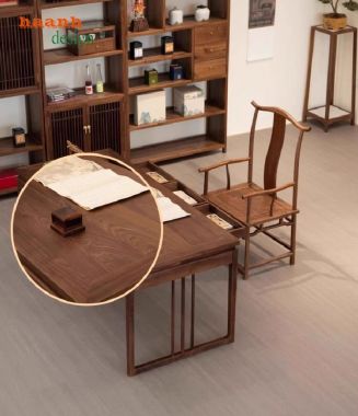 Bàn làm việc gỗ tự nhiên – Thiết kế sang trọng, chất lượng cao-BLG 017