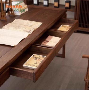 Bàn làm việc gỗ tự nhiên – Thiết kế sang trọng, chất lượng cao-BLG 017