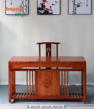 Bàn làm việc gỗ tự nhiên phong cách Á Đông cao cấp-BLG 015