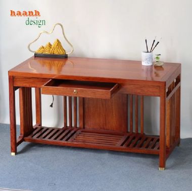 Bàn làm việc gỗ tự nhiên phong cách Á Đông cao cấp-BLG 015