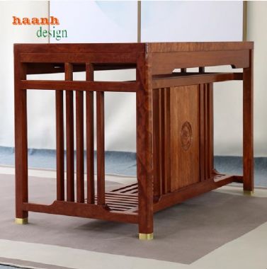 Bàn làm việc gỗ tự nhiên phong cách Á Đông cao cấp-BLG 015