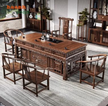 Bàn Làm Việc Gỗ Giả Cổ – Vẻ Đẹp Cổ Điển Trong Không Gian-BLG 014