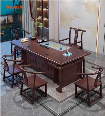 Bàn ghế làm việc gỗ gụ - Giải pháp hoàn hảo cho không gian-BLG 010