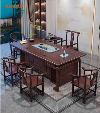 Bàn ghế làm việc gỗ gụ - Giải pháp hoàn hảo cho không gian-BLG 010