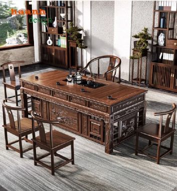 Bàn Làm Việc Gỗ Giả Cổ – Vẻ Đẹp Cổ Điển Trong Không Gian-BLG 014