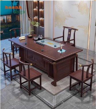 Bàn ghế làm việc gỗ gụ - Giải pháp hoàn hảo cho không gian-BLG 010