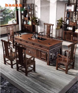 Bàn Làm Việc Gỗ Giả Cổ – Vẻ Đẹp Cổ Điển Trong Không Gian-BLG 014