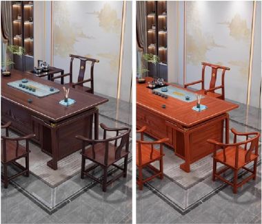 Bàn ghế làm việc gỗ gụ - Giải pháp hoàn hảo cho không gian-BLG 010