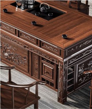 Bàn Làm Việc Gỗ Giả Cổ – Vẻ Đẹp Cổ Điển Trong Không Gian-BLG 014