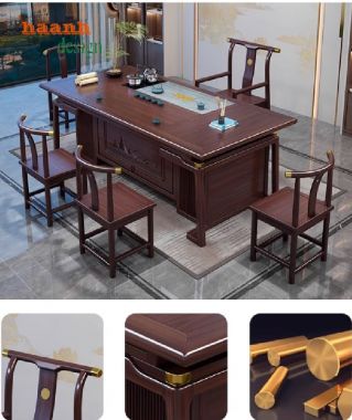 Bàn ghế làm việc gỗ gụ - Giải pháp hoàn hảo cho không gian-BLG 010