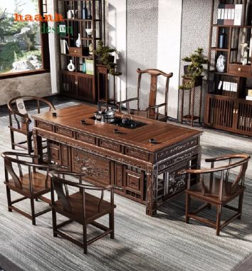 Bàn Làm Việc Gỗ Giả Cổ – Vẻ Đẹp Cổ Điển Trong Không Gian-BLG 014