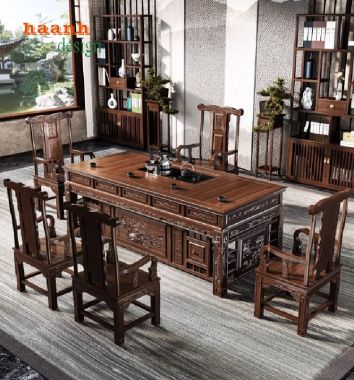 Bàn Làm Việc Gỗ Giả Cổ – Vẻ Đẹp Cổ Điển Trong Không Gian-BLG 014