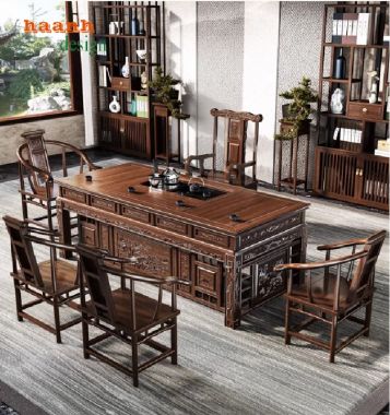 Bàn Làm Việc Gỗ Giả Cổ – Vẻ Đẹp Cổ Điển Trong Không Gian-BLG 014