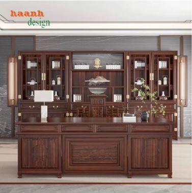 Đẹp mắt và bền bỉ với bàn làm việc gỗ gụ tự nhiên-BLG 012